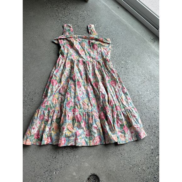 Vintage Dresses & Skirts - Handmade Women's M/L Dress Pink Multicolor Floral Vintage Summer